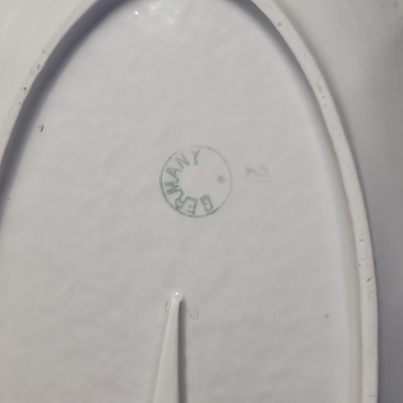 German Porcelain Oval Dish/Plate Purple with Flowers - Picture 5 of 5